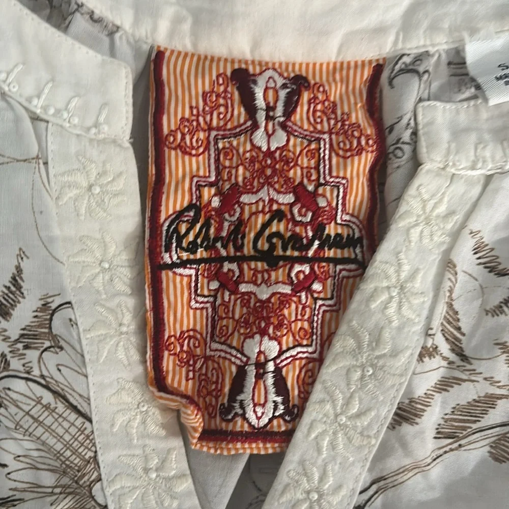 Robert Graham Floral Embroidered Ombre 💯 Cotton Tunic Small - Picture 4 of 7